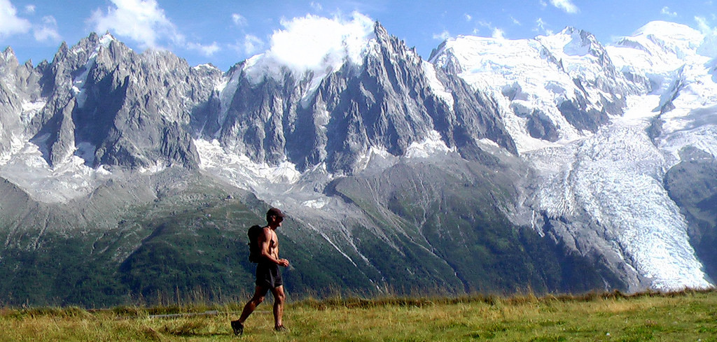 fit hiker in the Alps
