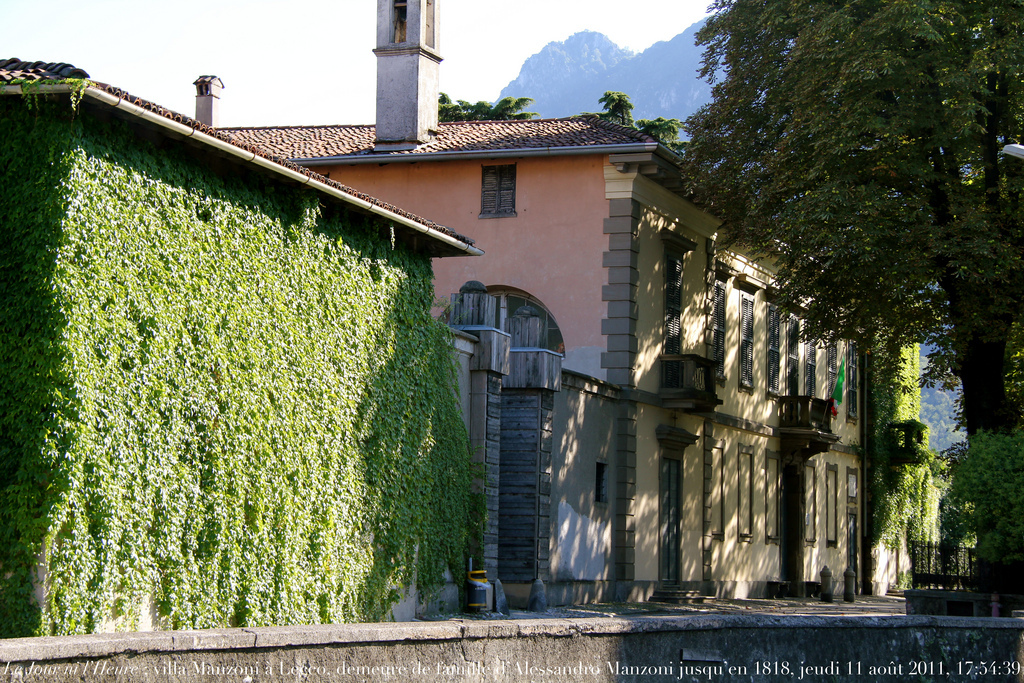 Le Jour ni l'Heure 1242 : Villa Manzoni, XVIIIe-XIXe s., demeure de famille d'Alessandro Manzoni, 1785-1873, à Lecco, Lombardie, Italie, jeudi 11 août 2011, 17:54:39