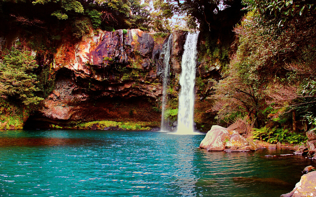 Waterfall on Jeju Island, Korea