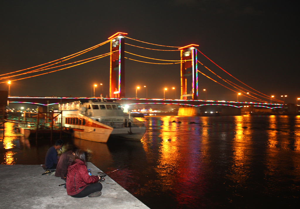 Ampera Bridge at Night, Palembang