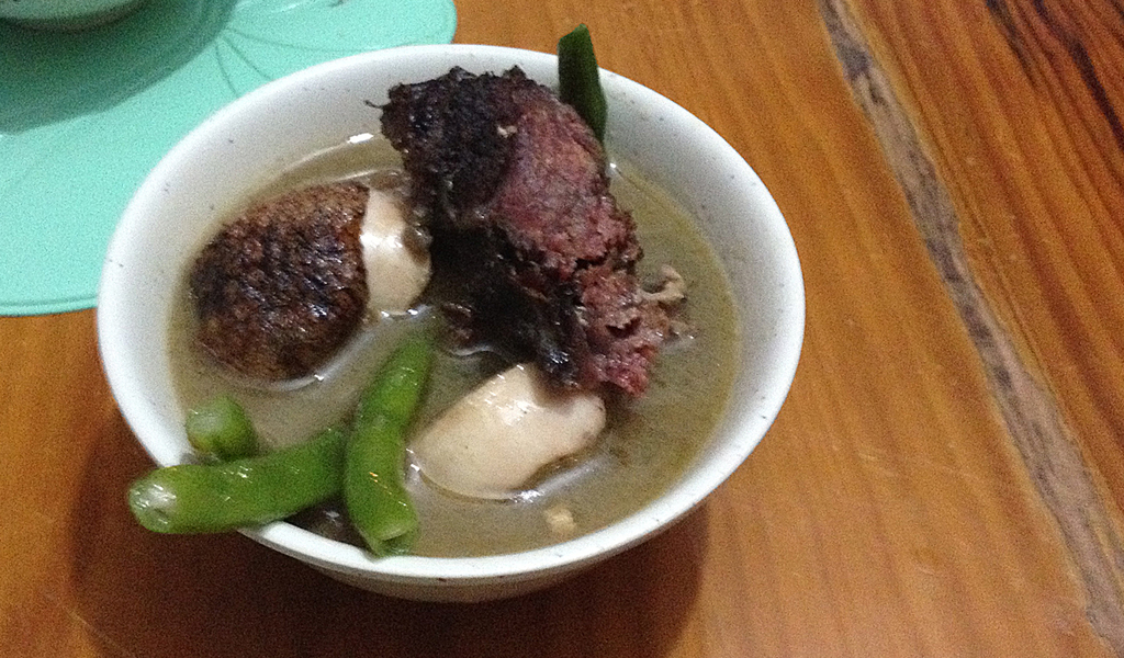 "Pinipikan," a soup made from free-range, native chicken.