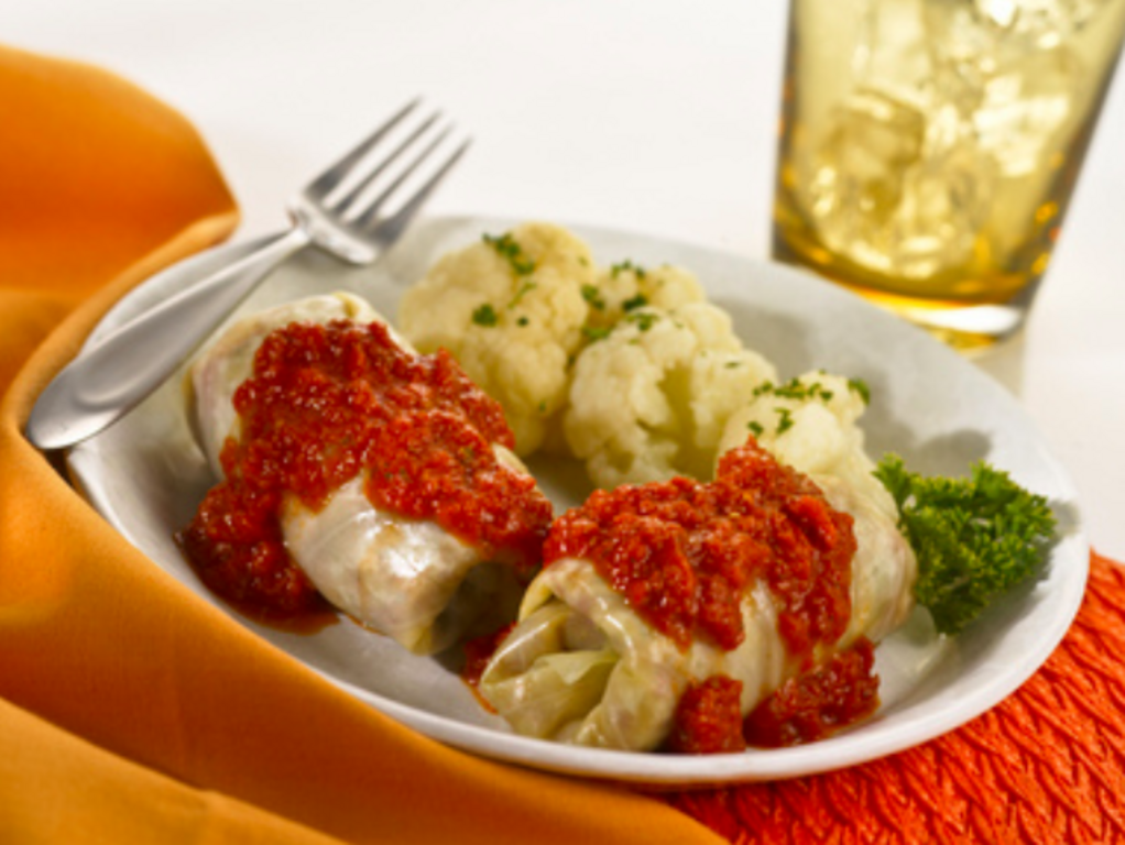 Stuffed Cabbage Rolls , Tomato Puree, Cauliflower