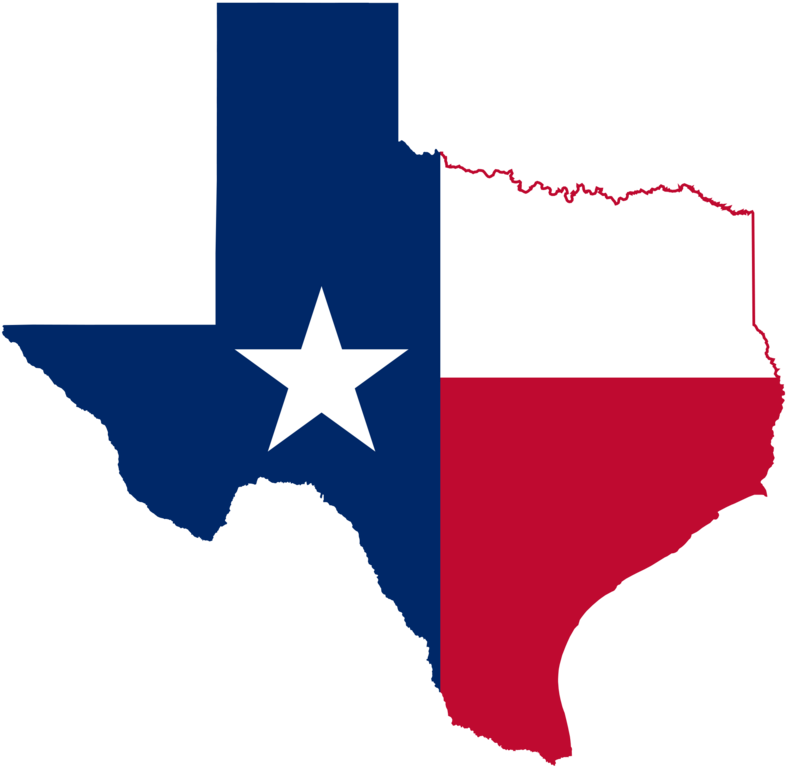 Texas flag map