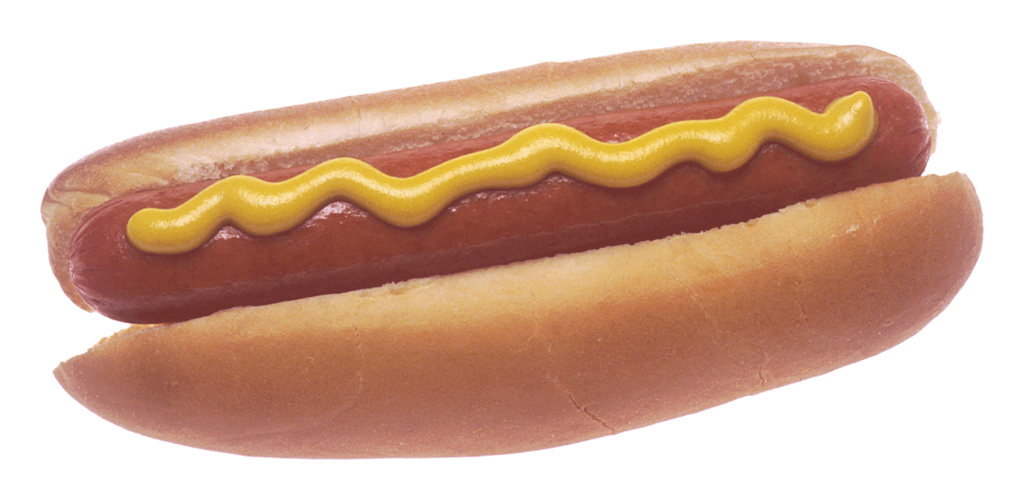 Hot dog with mustard