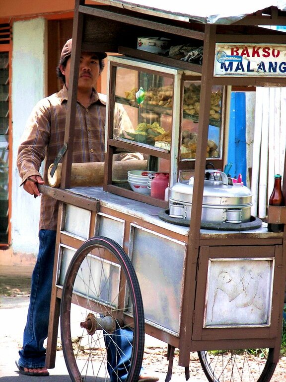 Selling Bakso Malang - traditional food Java, Indonesia
