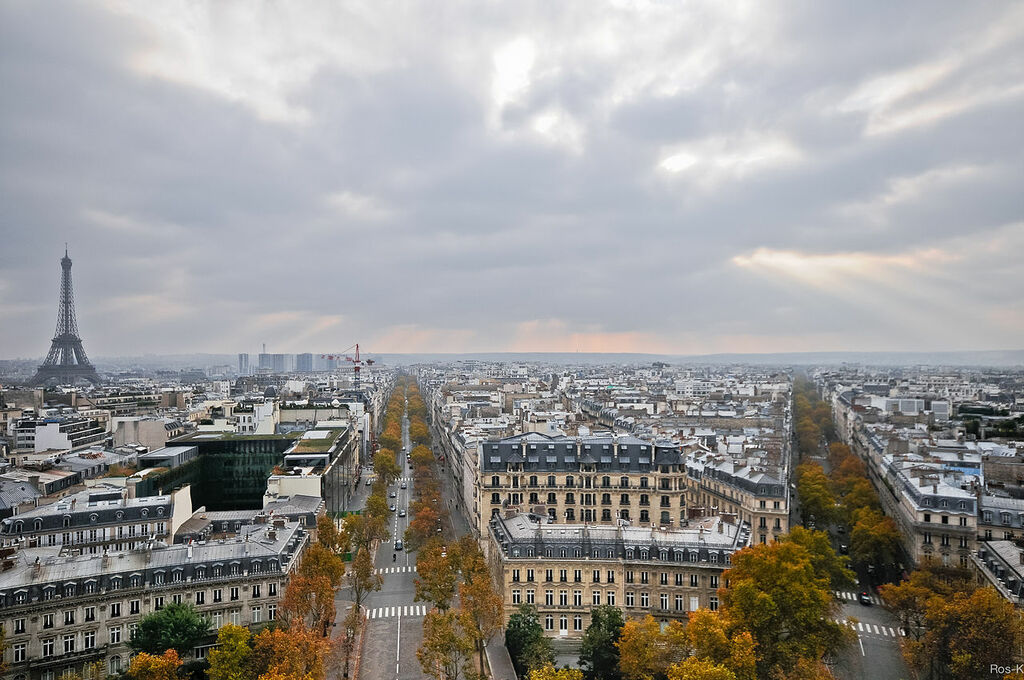 Eiffel Tower, view from the Arc de Triomphe