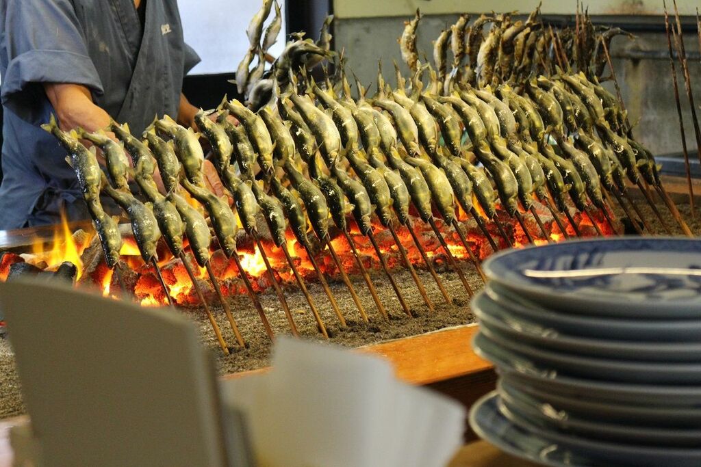 Dine on fragrant salmon dishes at Ayu no Sato