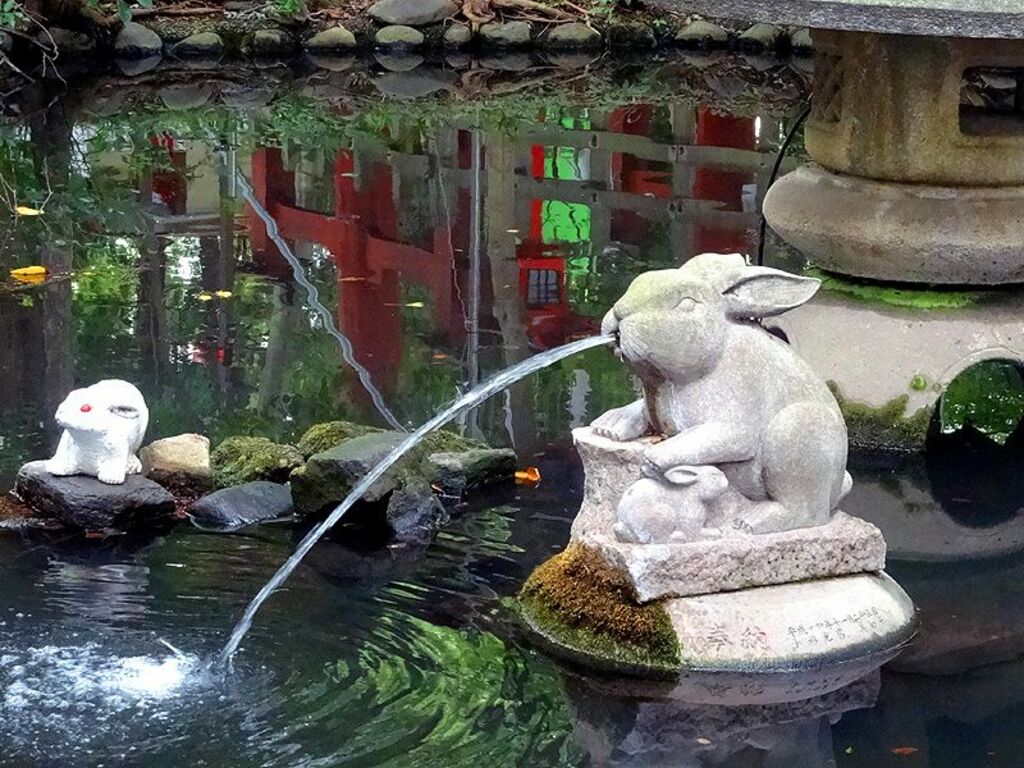 Pick up a rabbit lucky charm at Tsuki Shrine