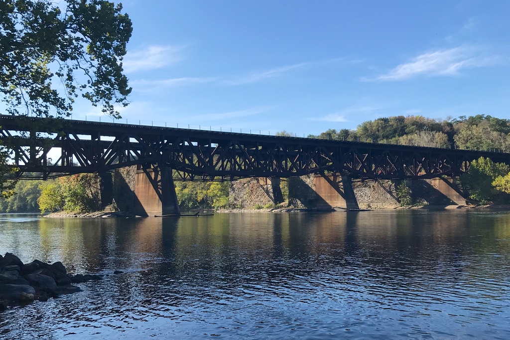 Central Railroad of New Jersey, Delaware River Bridge - looking south