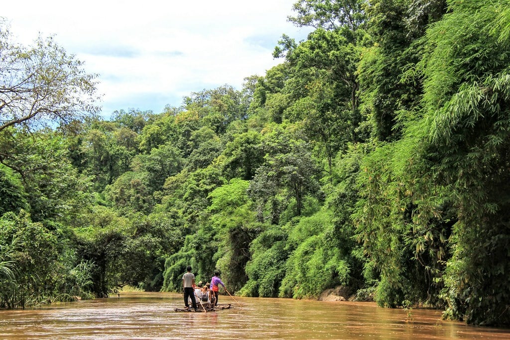 Bamboo rafting, Maetaeng elephants park