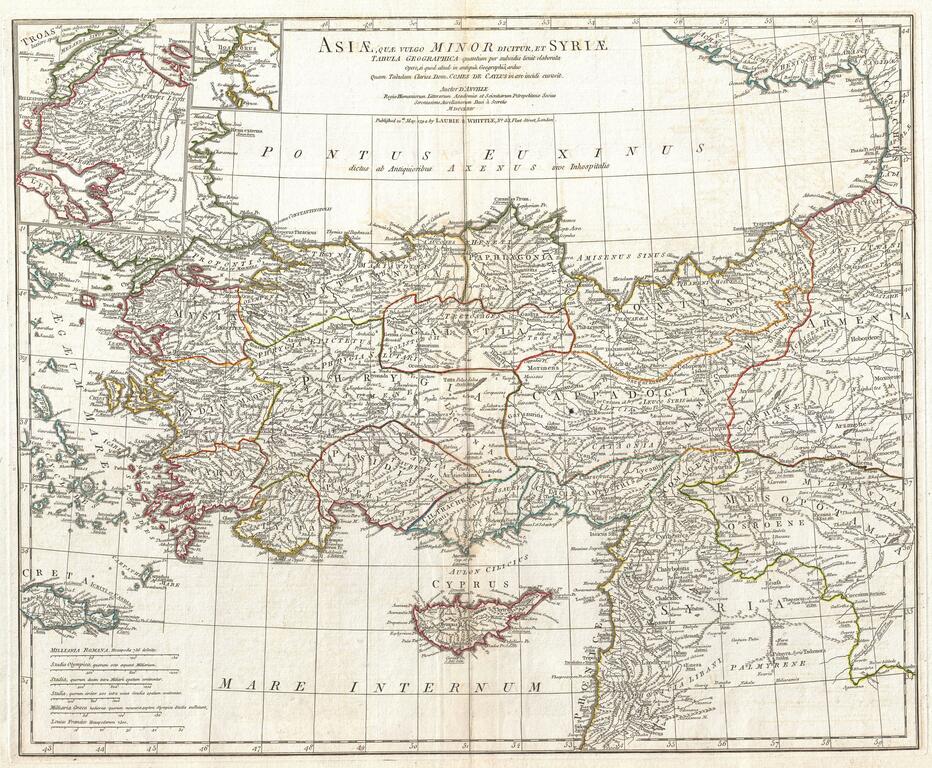 <div class="fn">
Asiae, quae vulgo Minor dicitur, et Syriae tabula geographica quantum per subsidia licuit elaborata, opere, si quod aliud in antiqua geographia, arduo. Quam tabulam Clariss. Dom. Comes de Caylus in aere incidi curavit.</div>