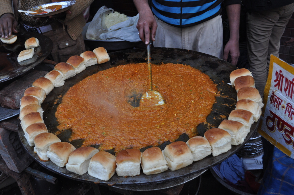 A Pav Bhaji stand at Chandni Chowk, Delhi