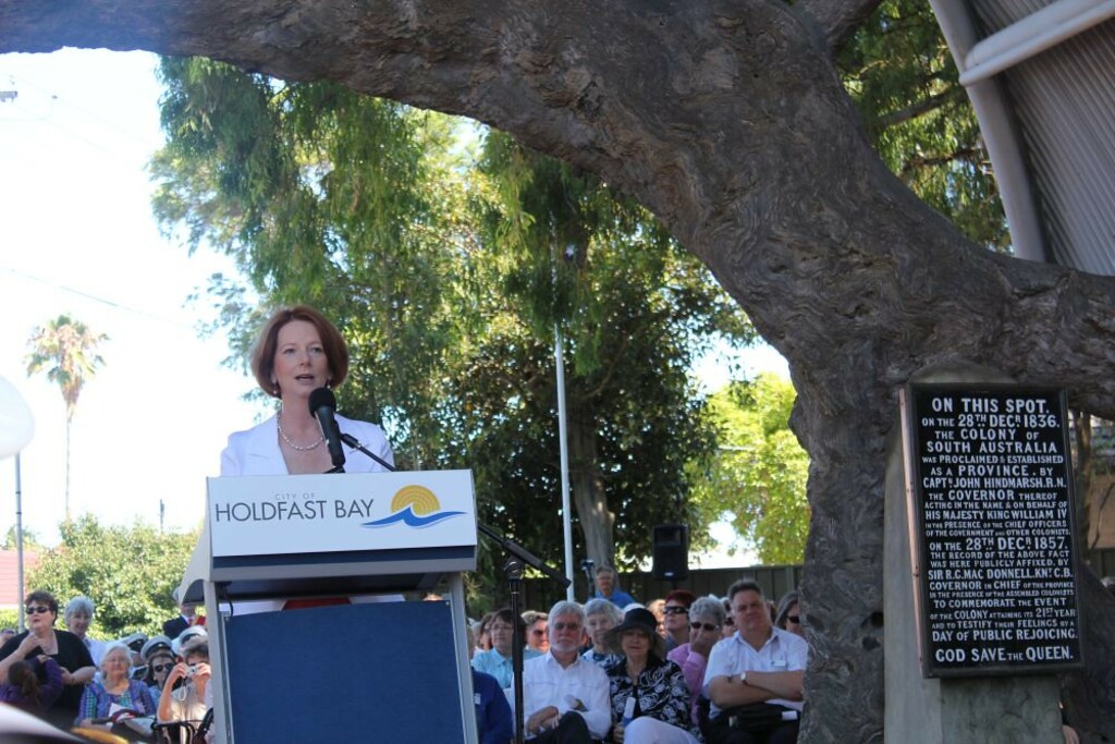 The Hon Julia Gillard, Prime Minister of Australia giving her Proclamation Day address