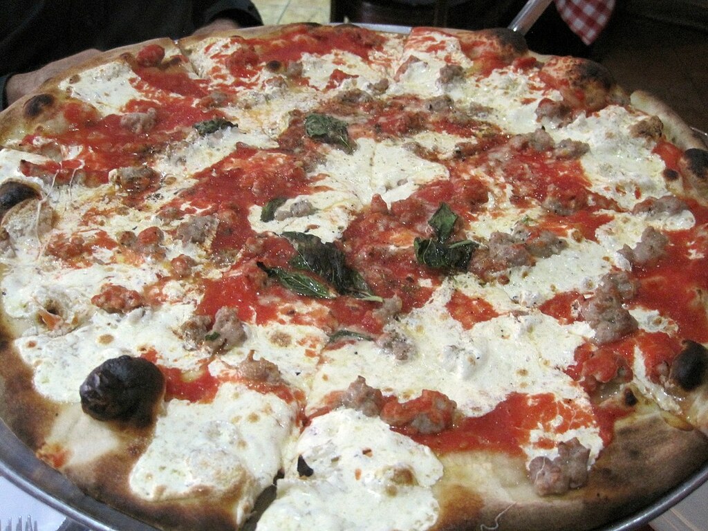 Grimaldi's sausage pizza 