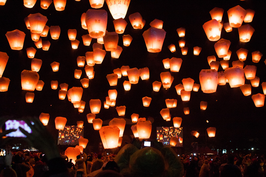 Pingxi Sky Lantern Festival 2014 in Taiwan
