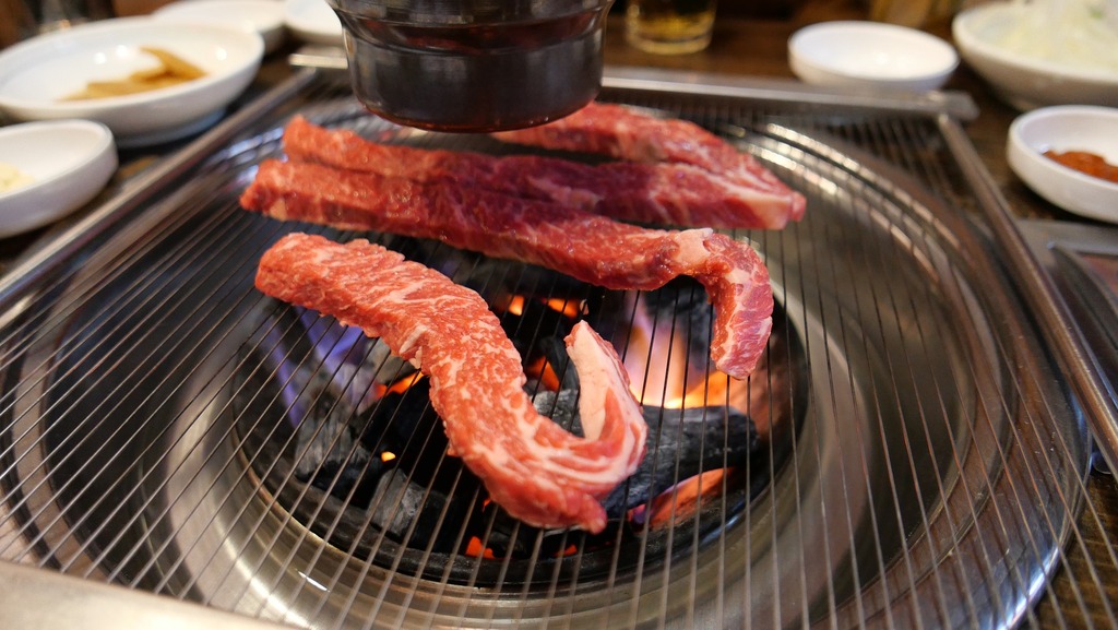 Korean bbq grilling