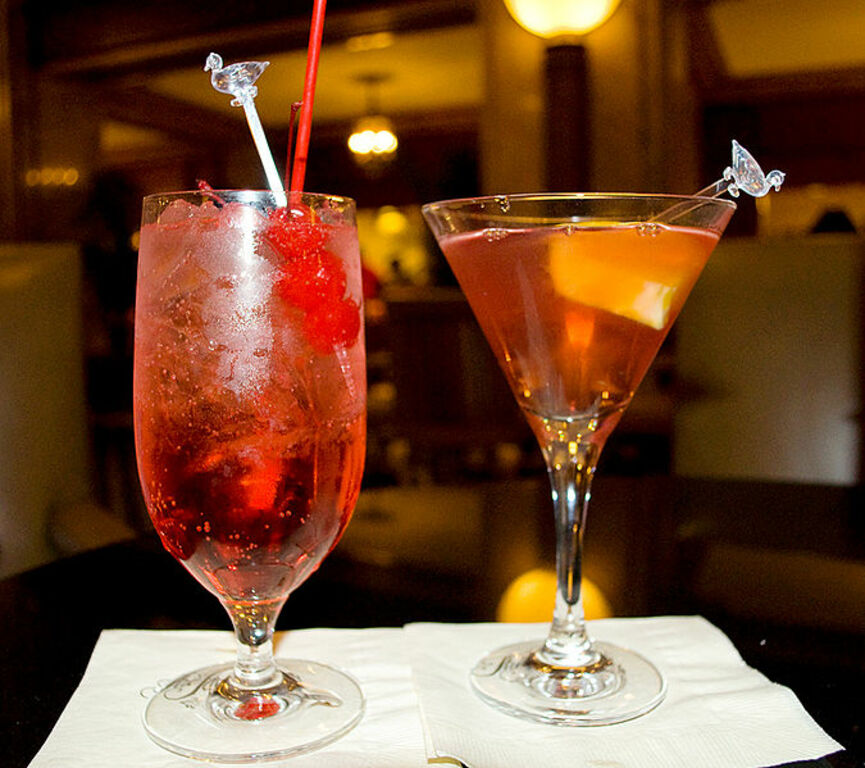 Shirley Temple & Cosmopolitan cocktails