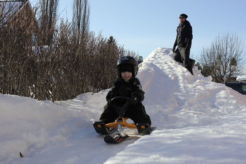 Snow sledding