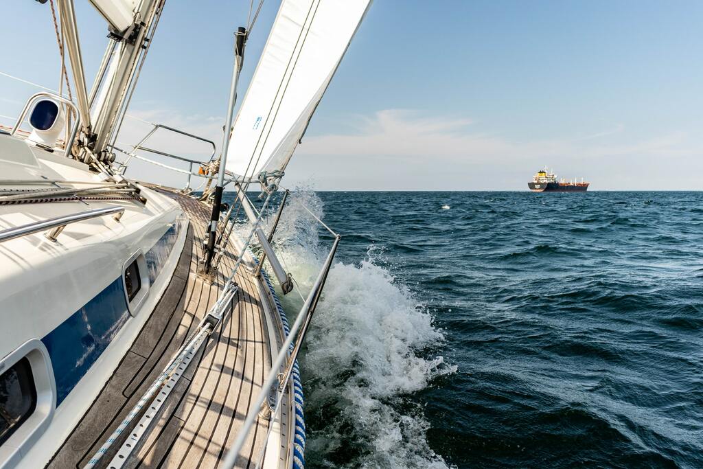 A yacht sailing