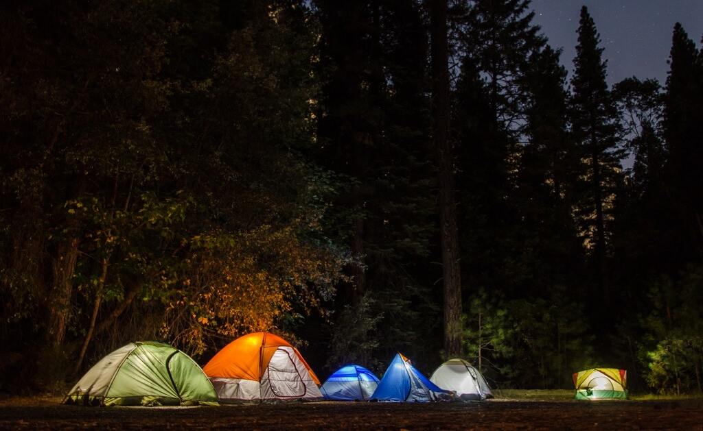 Camping in the woods