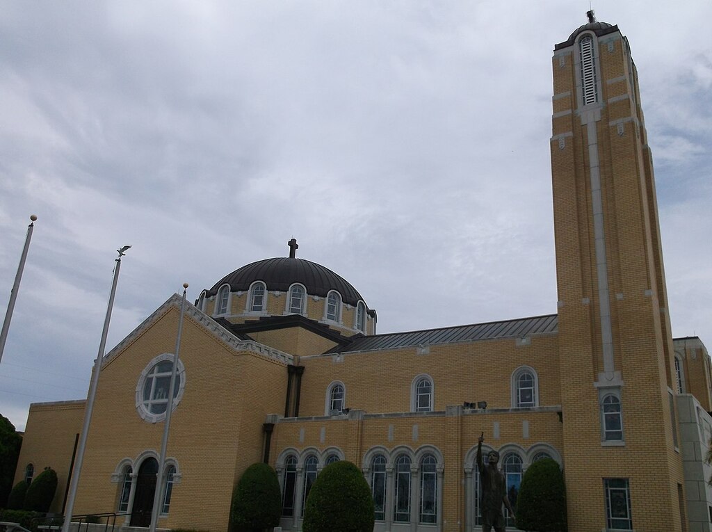 Epiphany diver statue in front of St. Nicholas Greek Orthodox Church 3