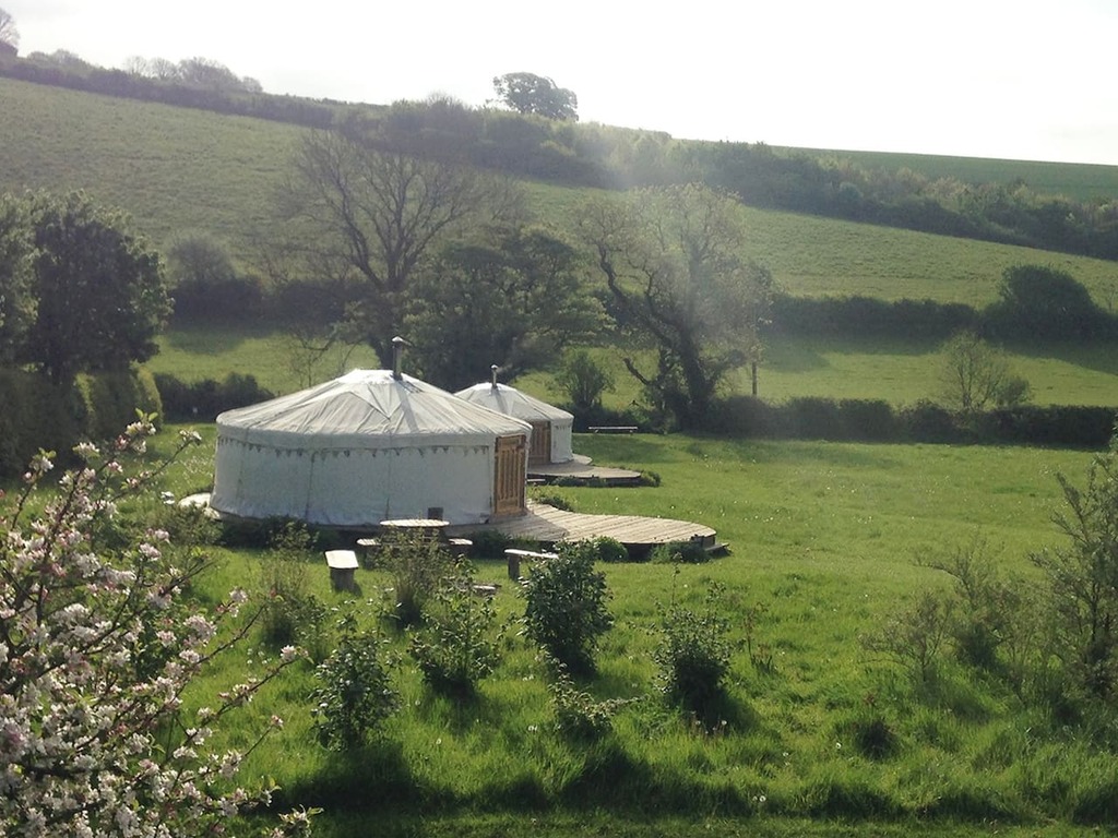 Yurts in the idyllic countryside