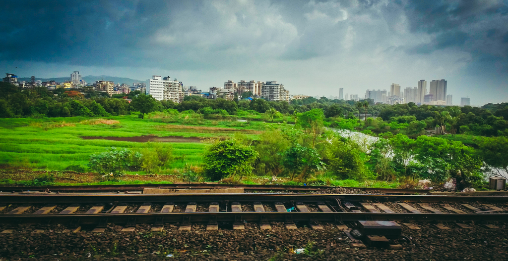 View of Karjat from railway line