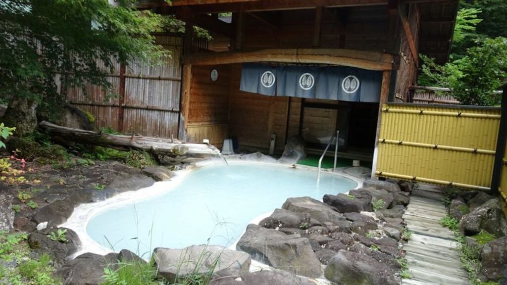 Soak in the famous white waters of Shirahone Onsen Yumoto Saito Ryokan