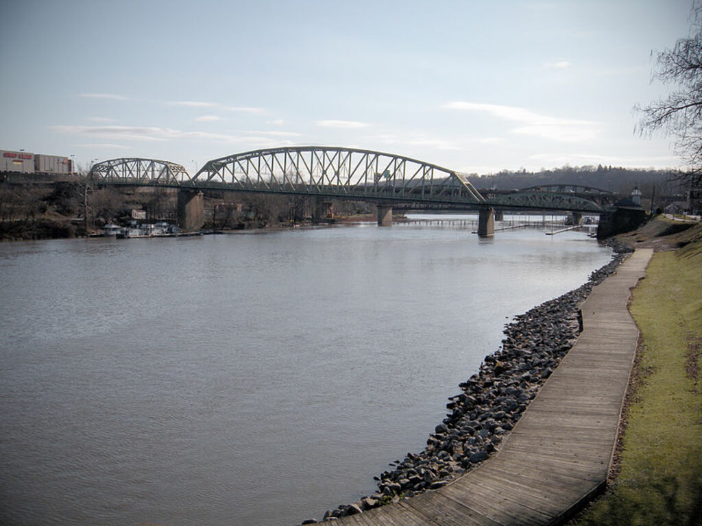The Bridgewater Bridge crosses the Beaver River