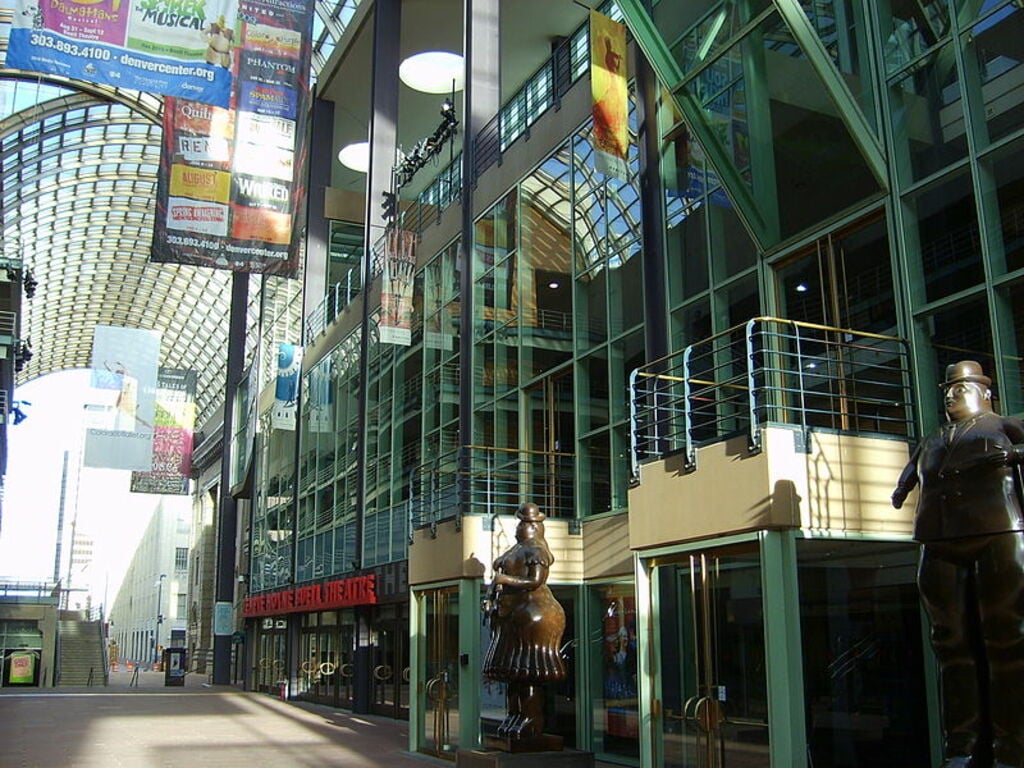 The exterior of the Denver Center for the Performing Arts