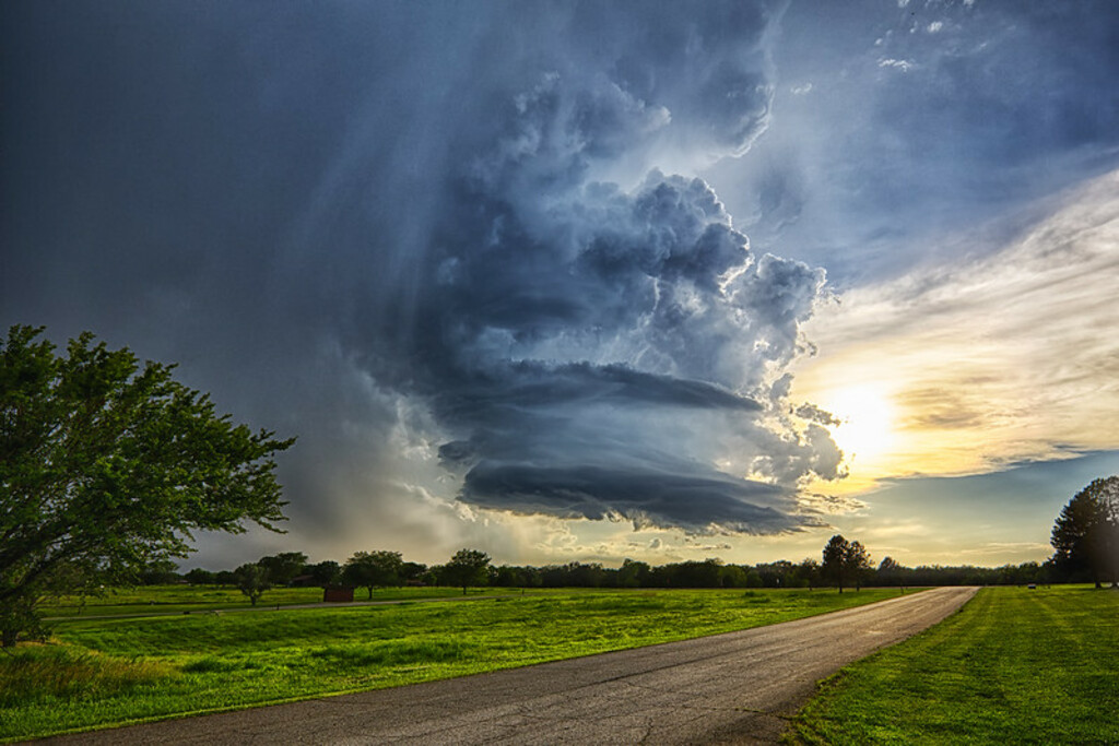 Storm over land