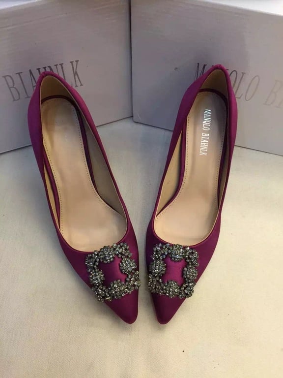 Manolo Blahnik purple satin