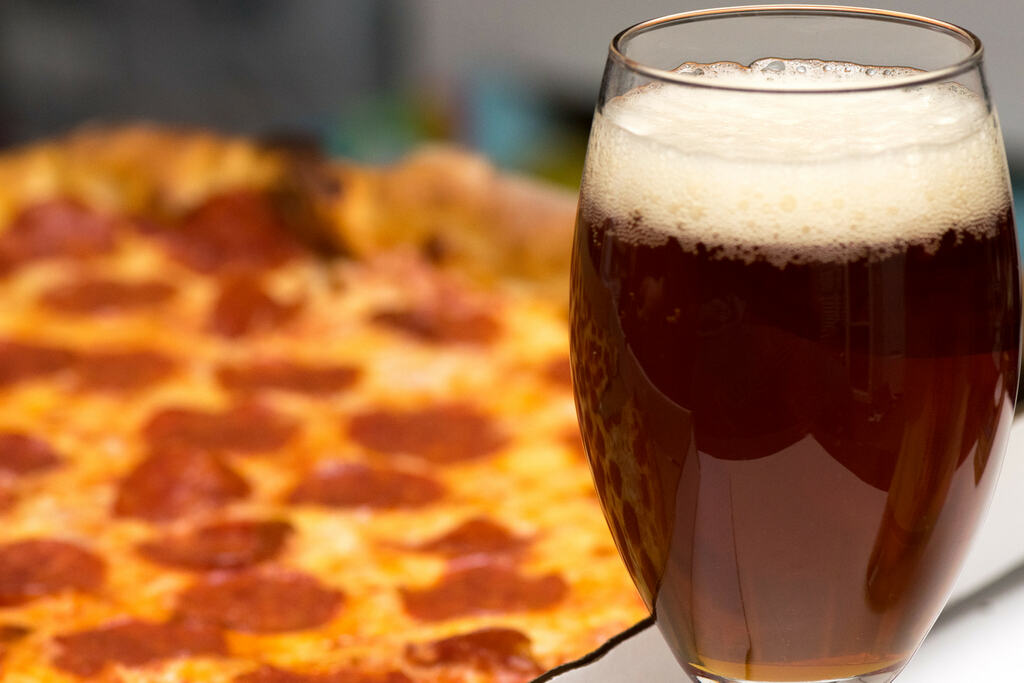 Beer and pizza
