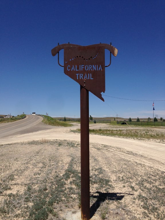 2014-07-05 11 43 30 California Trail marker along old U.S. Route 40 just west of Wells, Nevada