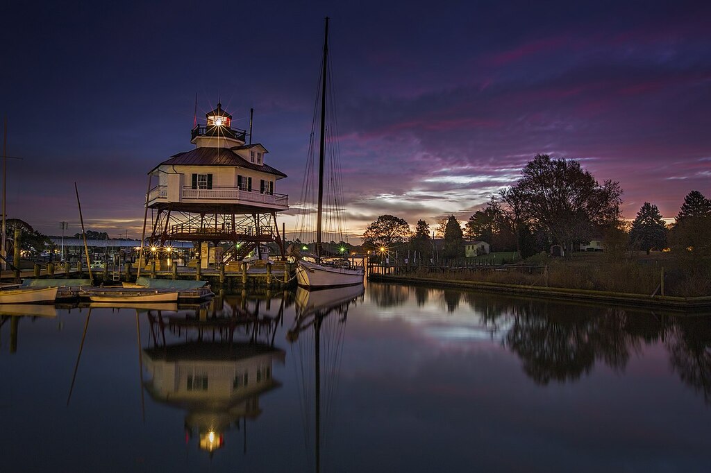 Sunrise at Drum Point Lighthouse, Solomons, Maryland, U.S.A