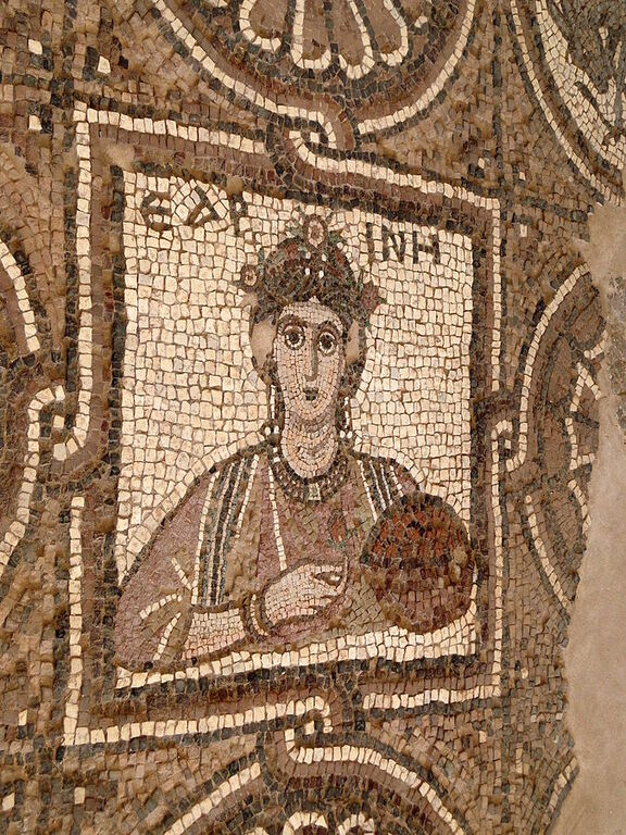 Mosaic of a woman, Petra Church