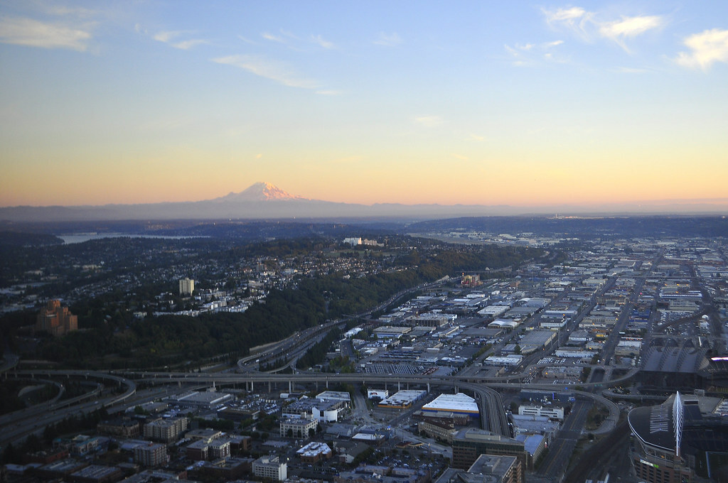 Mount Rainier Panorama From the Sky View Observatory, Columbia Center