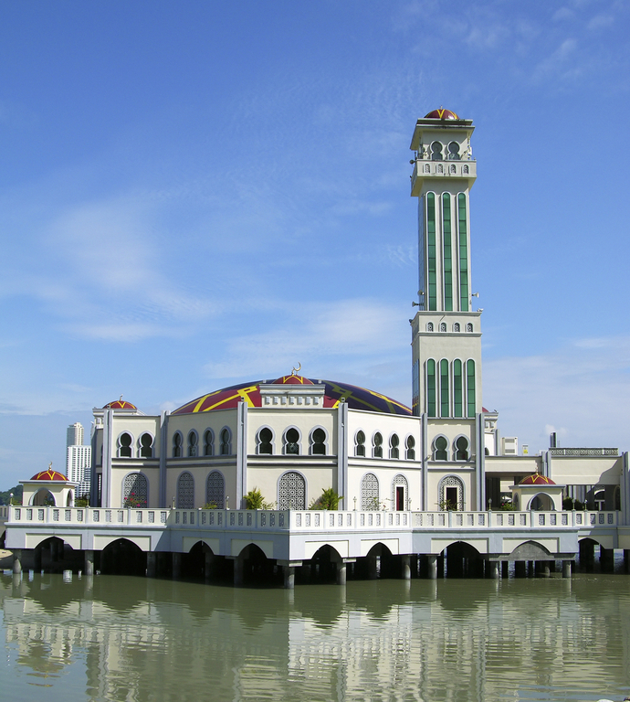 The floating mosque was the first in Malaysia to be built over the sea