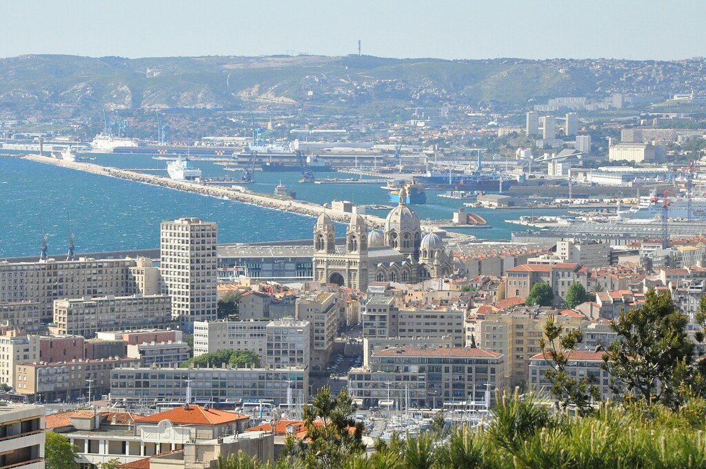 Marseille (France), view on the city and the ports