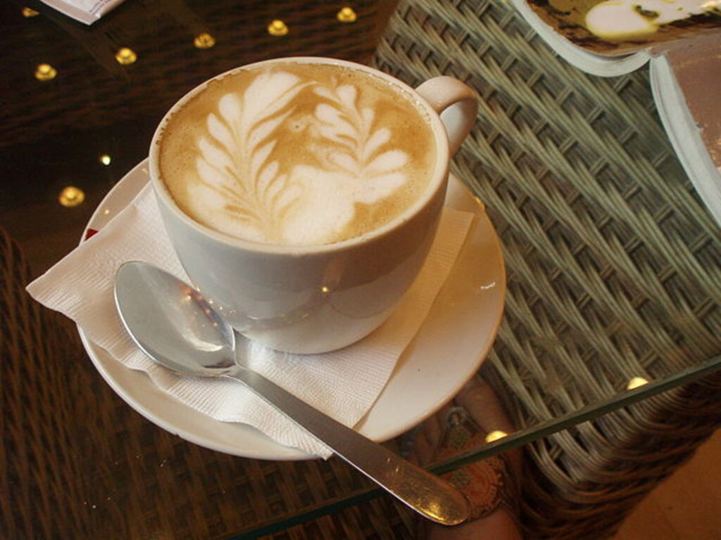Perfect caffe latte from Cafe Coffee Day