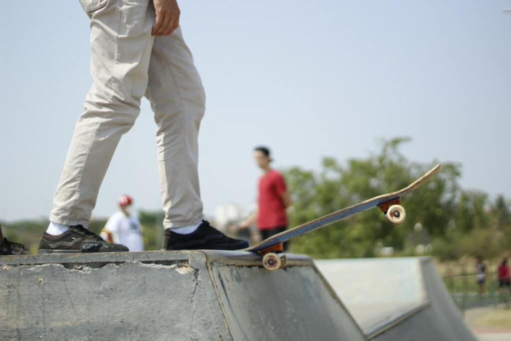 Skateboarding on a sunny day