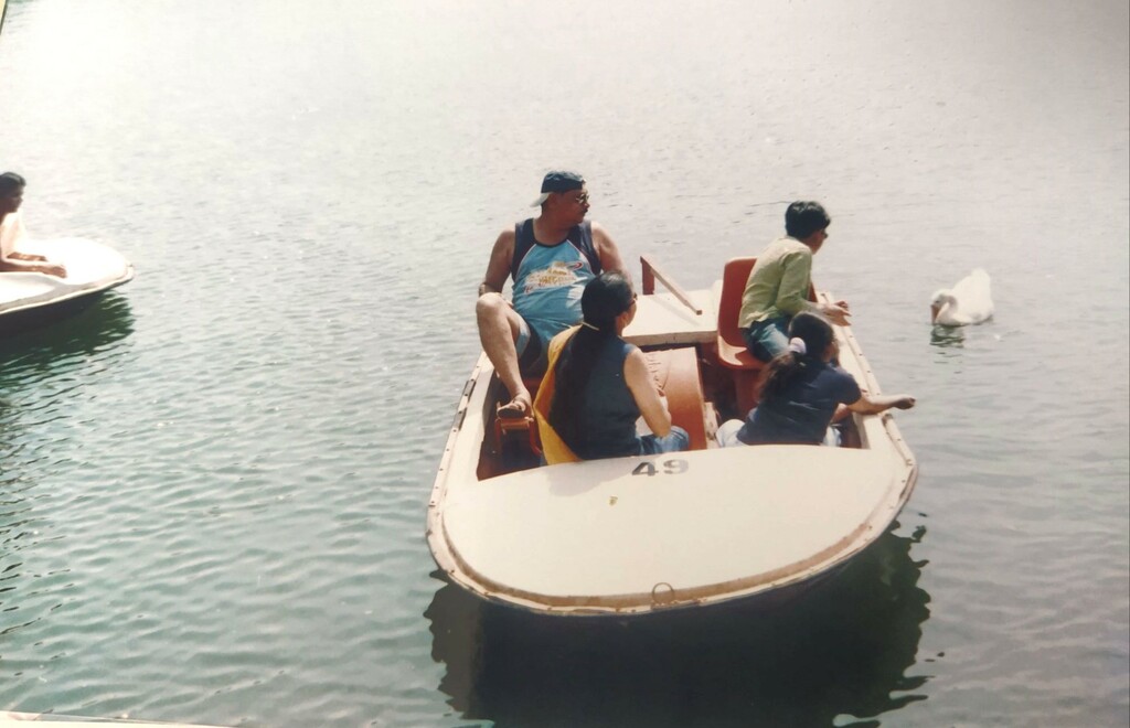 Paddle boating with ducks at Mayem Lake