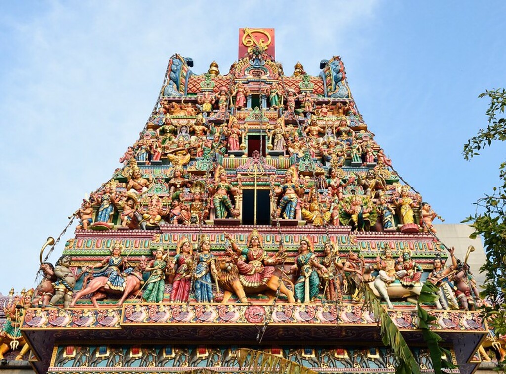 Roof of Sri Veeramakaliamman temple in Singapore