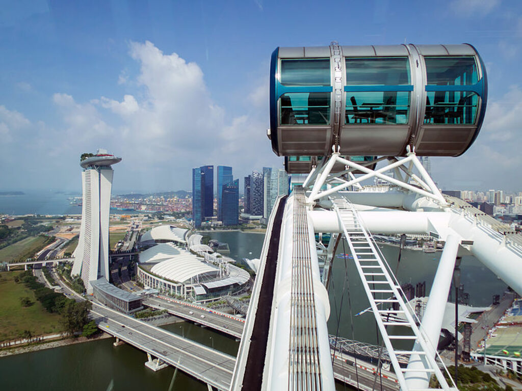 Singapore Flyer at the top