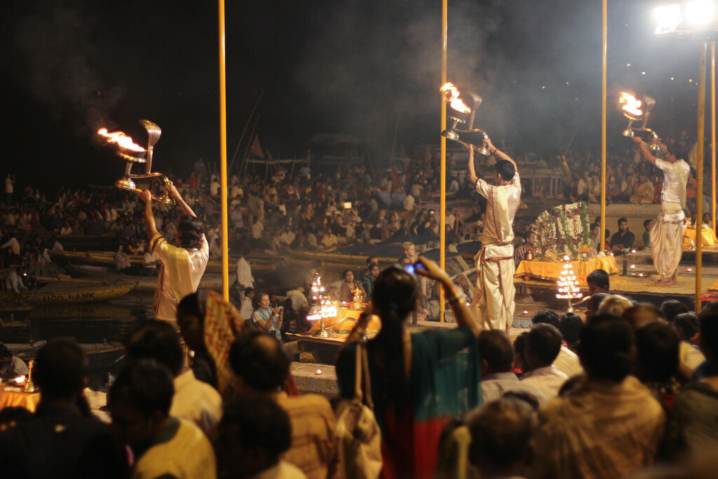 Diwali festival of lights in Varanasi, India