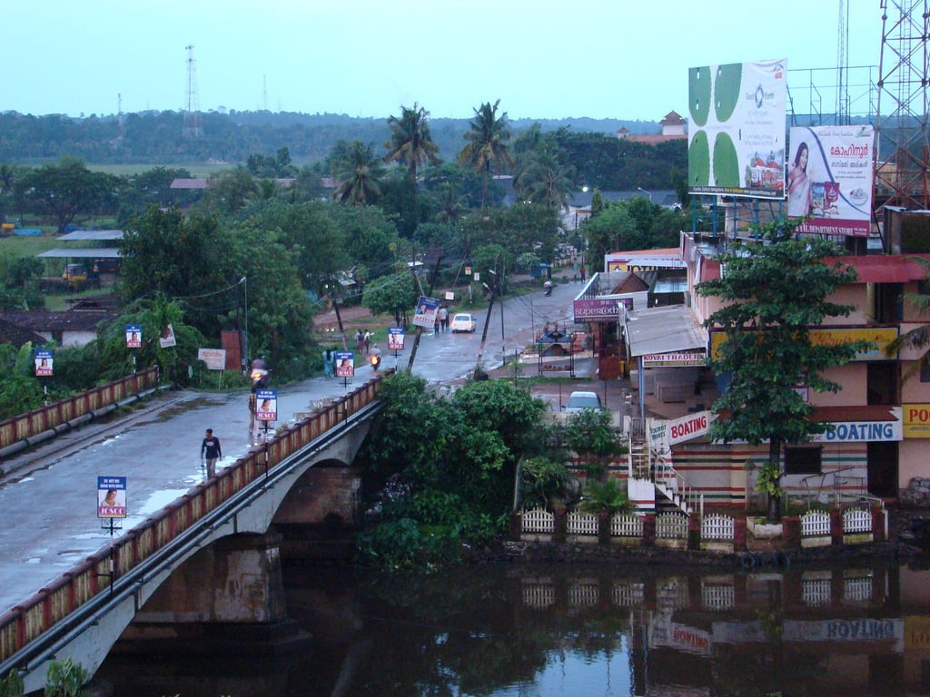 Aerial view of kottayam town kerala