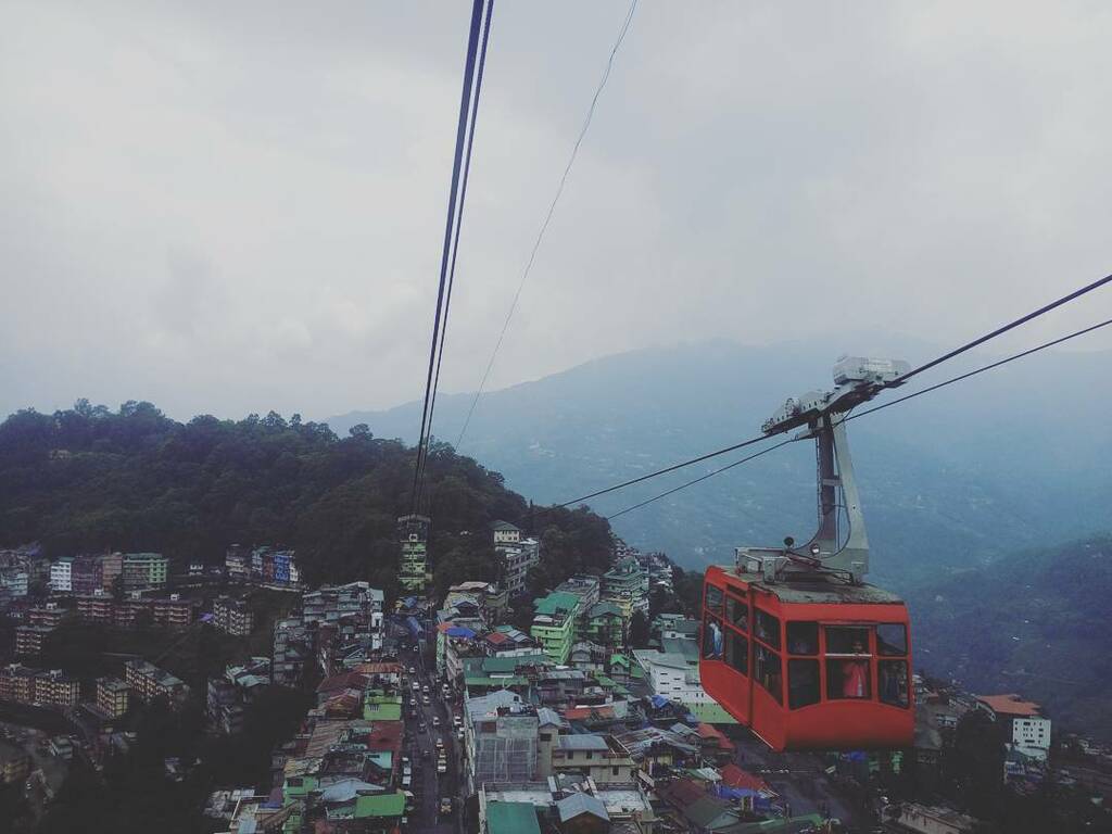 things to do in gangtok india | enjoy a bird's eye view from the ropeway cable ride