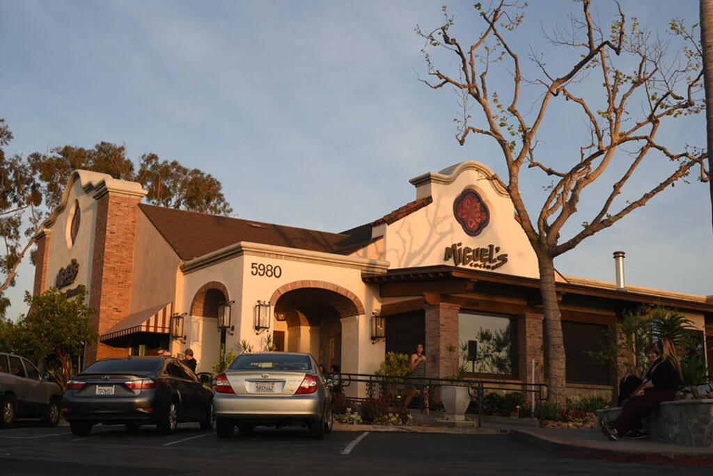 Miguel's Cocina, west of Interstate 5 (I5) at Palomar Airport Road.