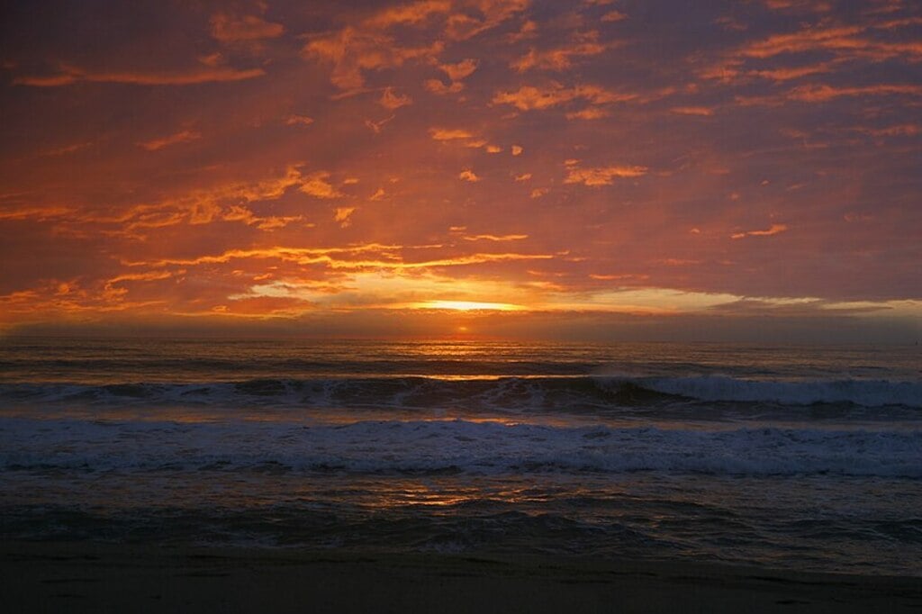 Half Moon Bay Beach Sunset in January
