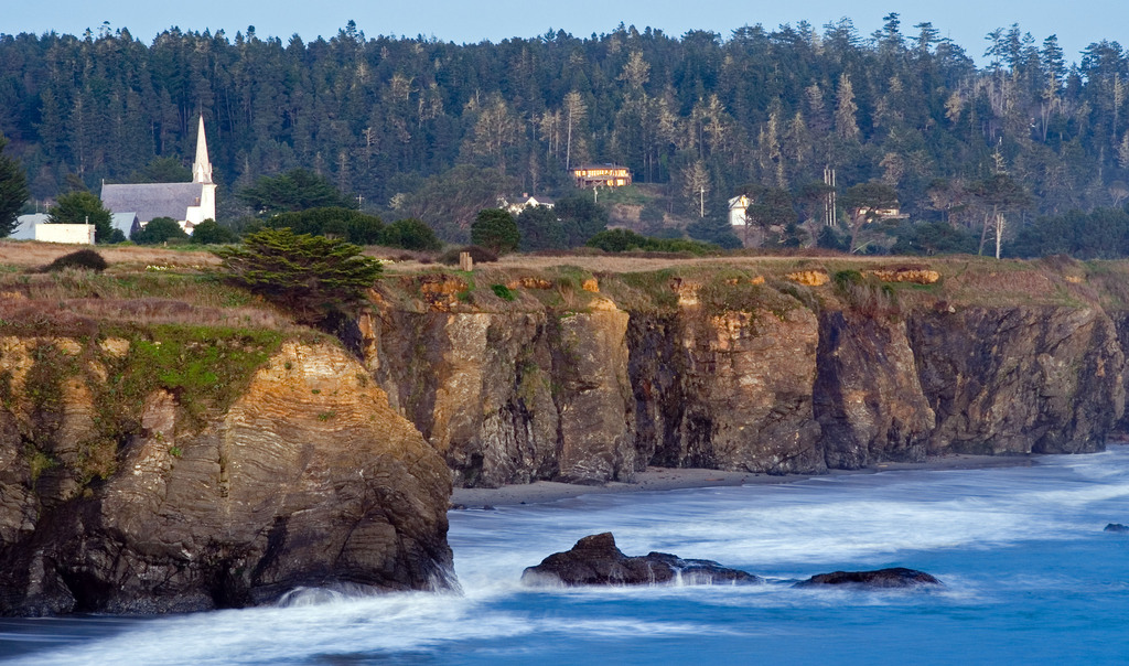 Mendocino coast, late sunset